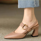 Women's Comfortable Orthopedic Heels - Stylish Support Chestnut