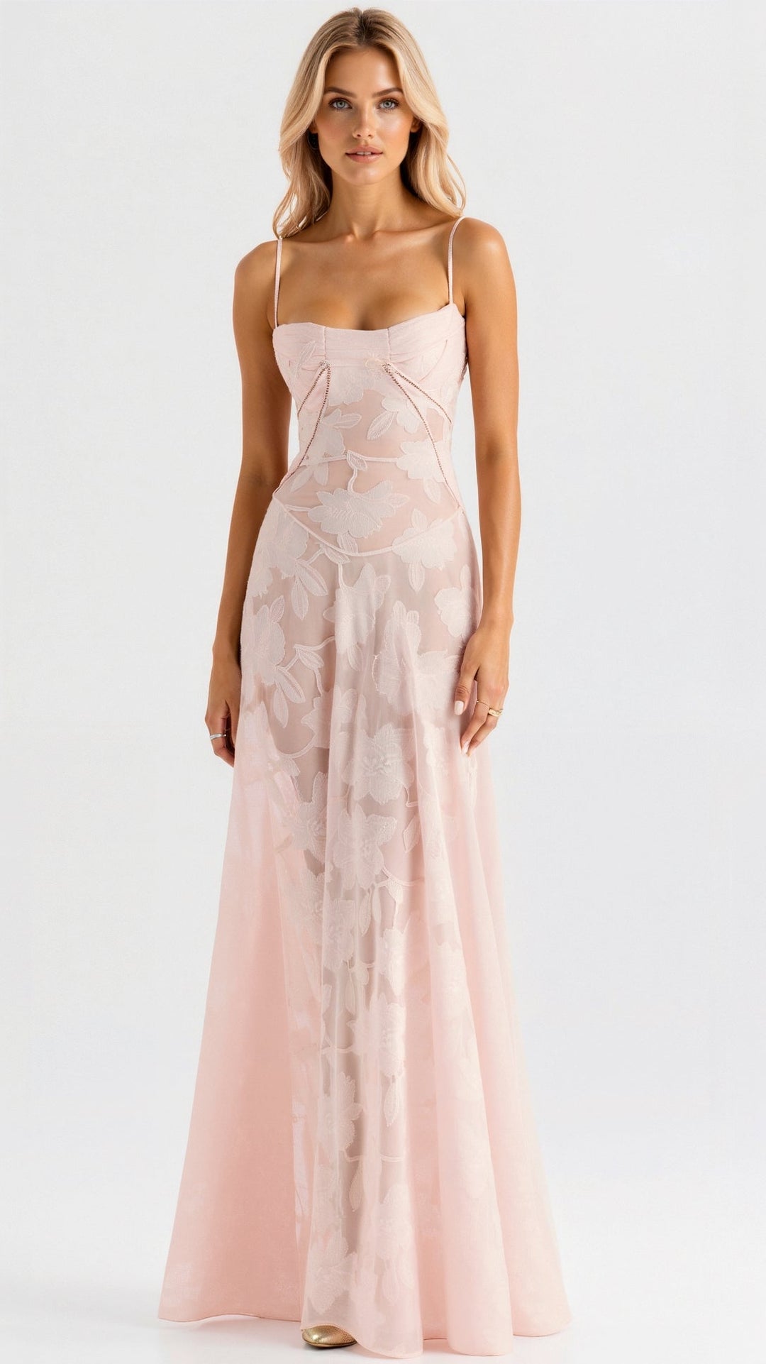 Donna | Women's Wedding Guest Bustier Maxi Dress Pink