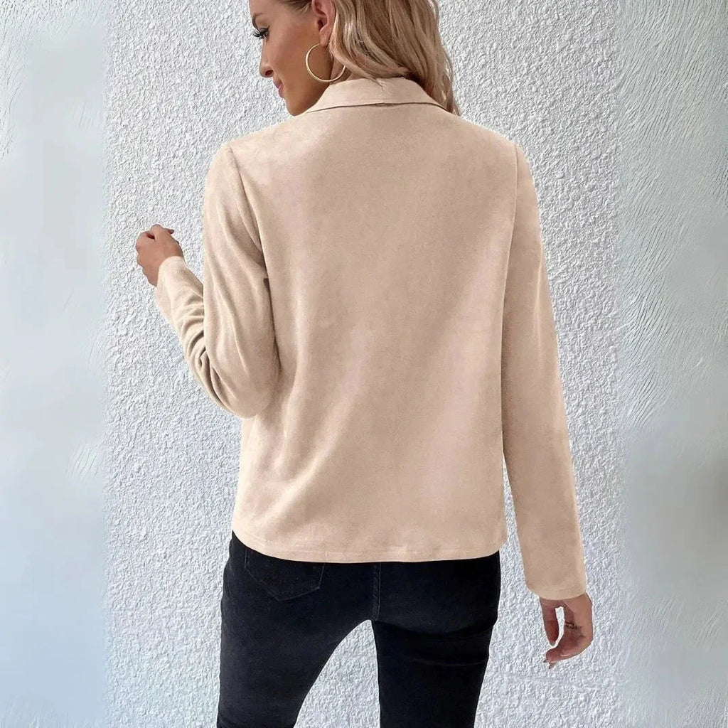 Chic Draped Open-Front Jacket