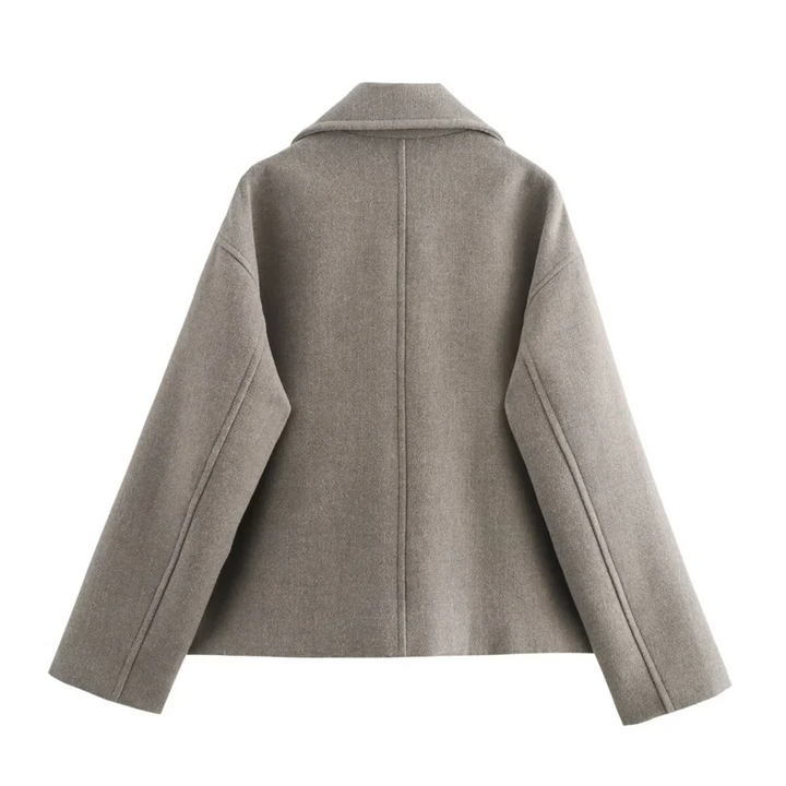 Double-Breasted Wool-Collar Women's Coat – Stylish Autumn Essential