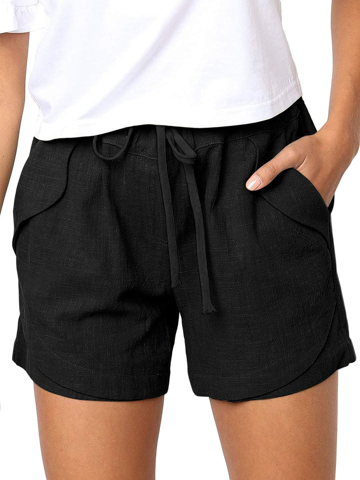 Women's Loose Drawstring Elastic Waist Shorts with Pockets