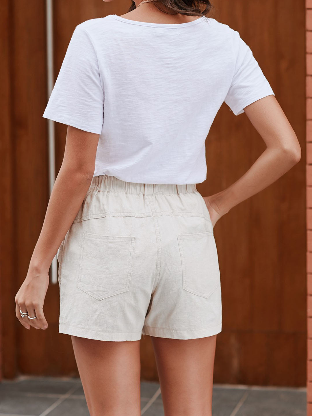 Women's Loose Drawstring Elastic Waist Shorts with Pockets