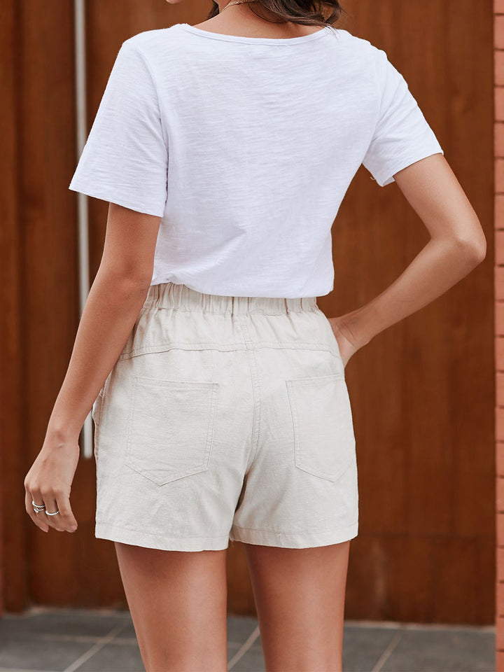 Women's Loose Drawstring Elastic Waist Shorts with Pockets