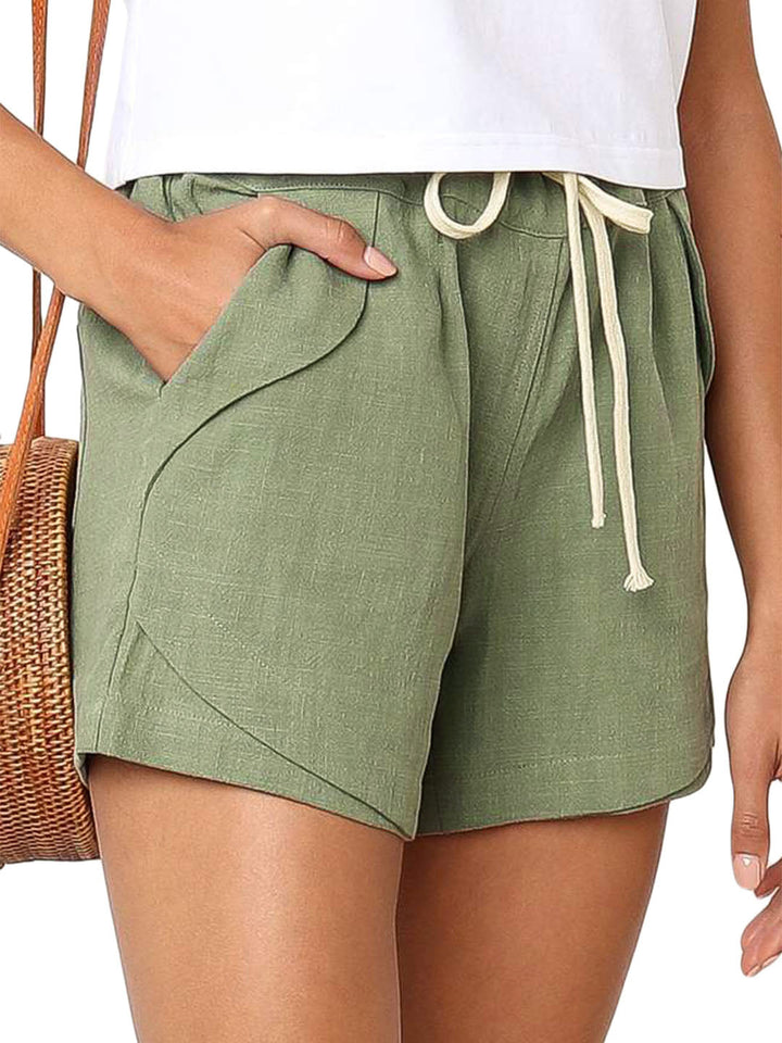 Women's Loose Drawstring Elastic Waist Shorts with Pockets