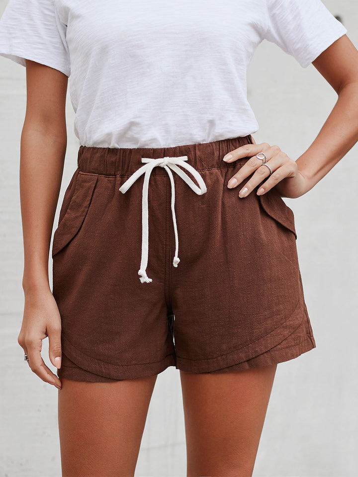 Women's Loose Drawstring Elastic Waist Shorts with Pockets