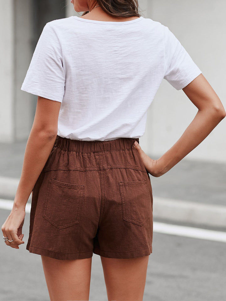 Women's Loose Drawstring Elastic Waist Shorts with Pockets