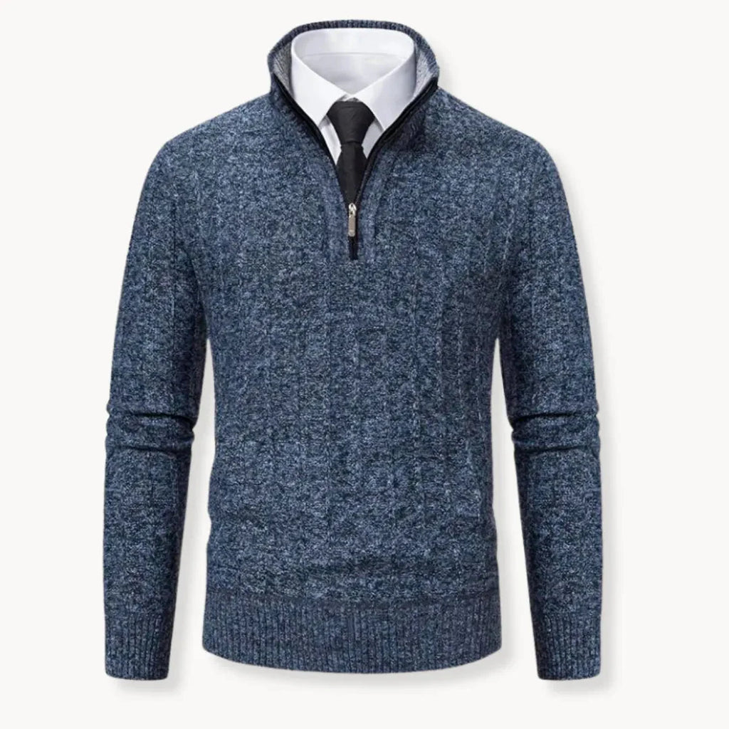 Men's Quarter-Zip Sweater Blue