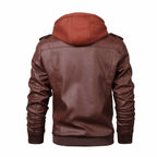 Men's Hooded Leather Jacket