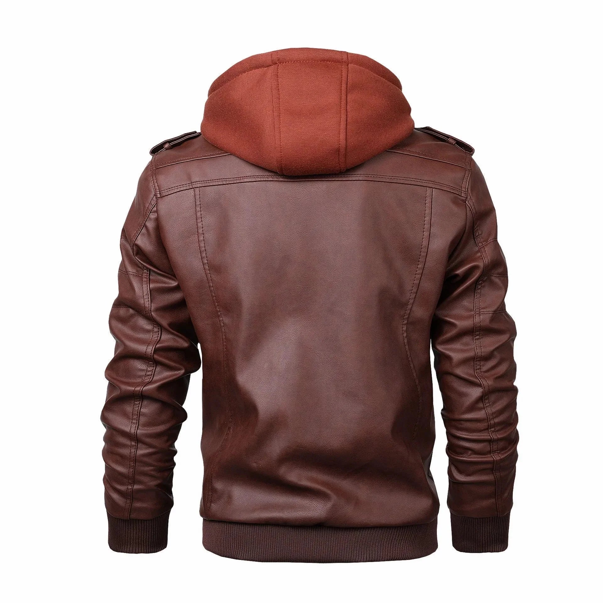 Men's Hooded Leather Jacket