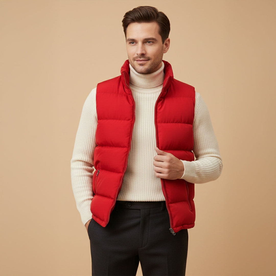 Colete masculino acolchoado, leve e quente, tipo puffer