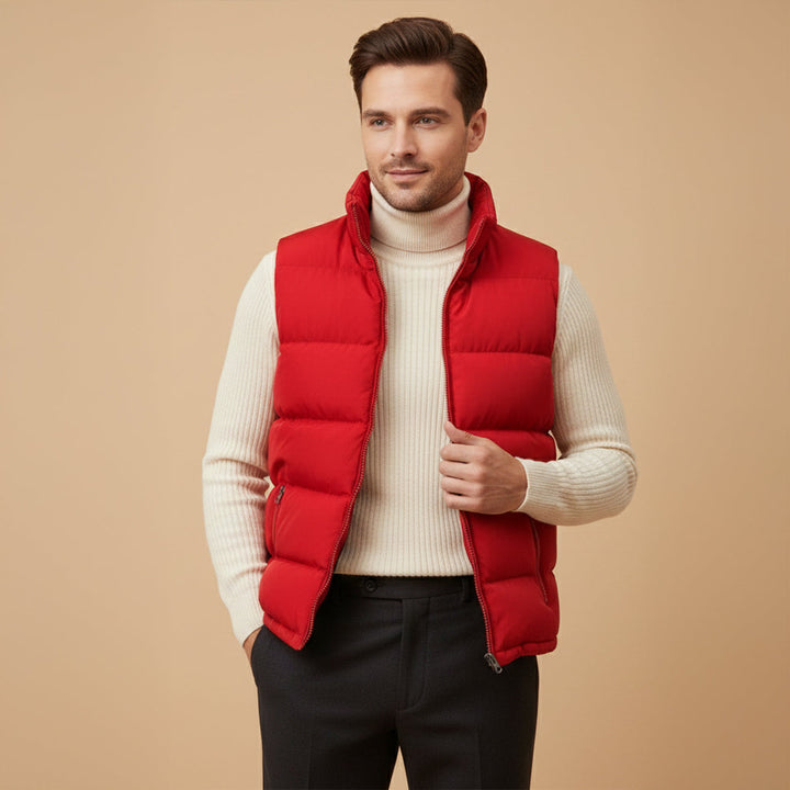 Colete masculino acolchoado, leve e quente, tipo puffer