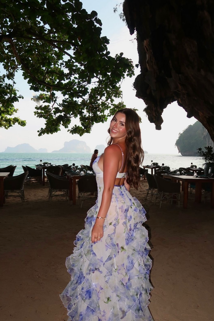 Taylor | Vestido Maxi Floral de Verão com Recortes para Mulher