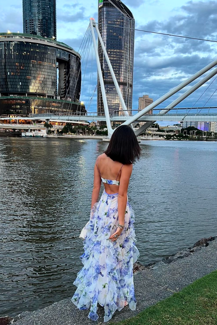 Taylor | Vestido Maxi Floral de Verão com Recortes para Mulher