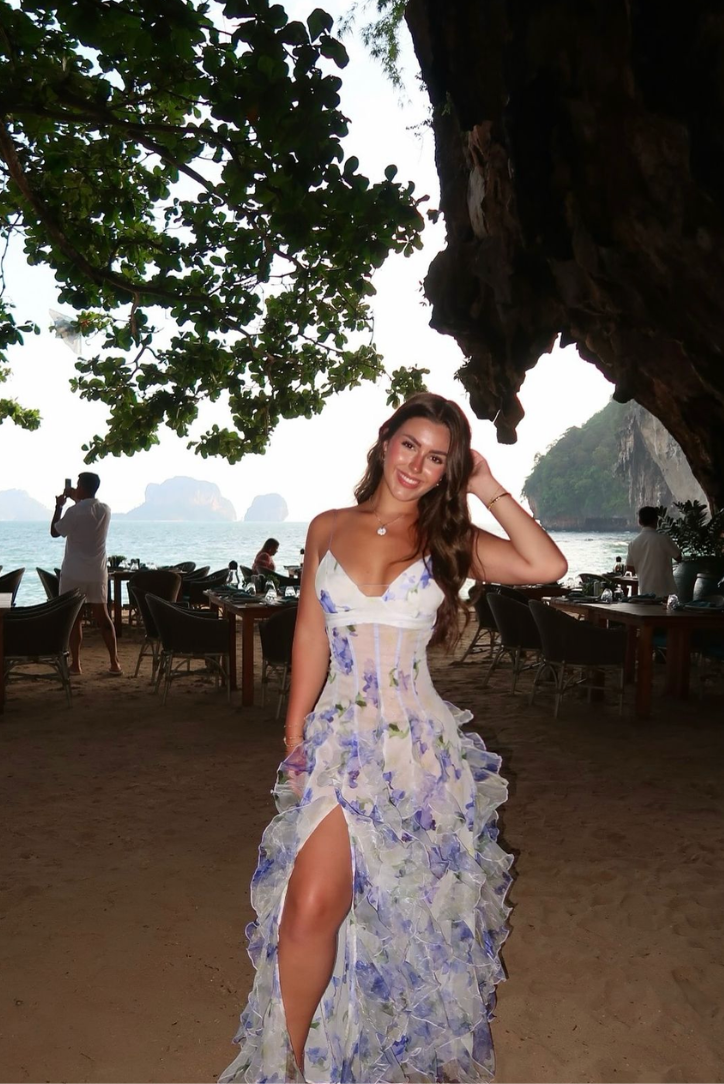 Taylor | Vestido Maxi Floral de Verão com Recortes para Mulher