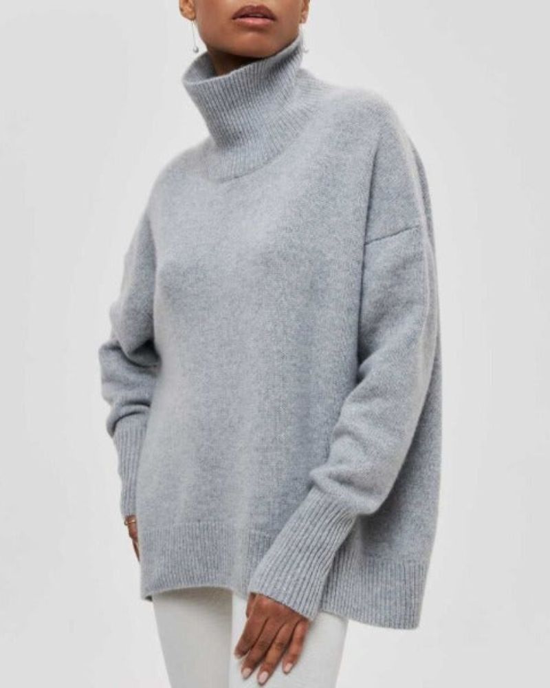 Women's Cozy Turtleneck Sweater Gray