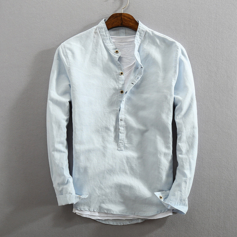 Edward | Men's Long Sleeve Stand Collar Shirt-MODAUTLET