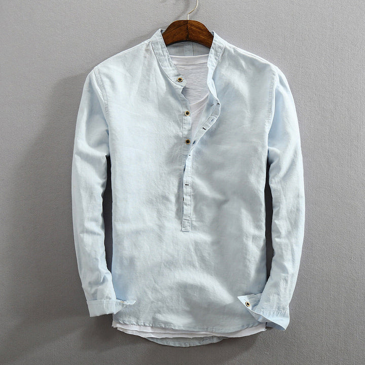 Edward | Men's Long Sleeve Stand Collar Shirt-MODAUTLET