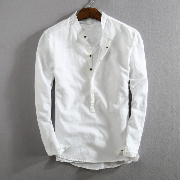 Edward | Men's Long Sleeve Stand Collar Shirt-MODAUTLET