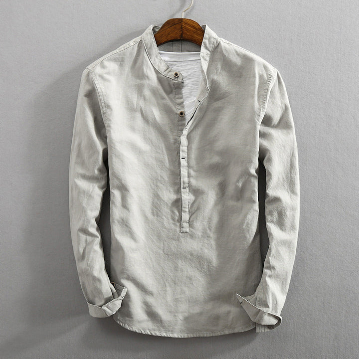 Edward | Men's Long Sleeve Stand Collar Shirt-MODAUTLET