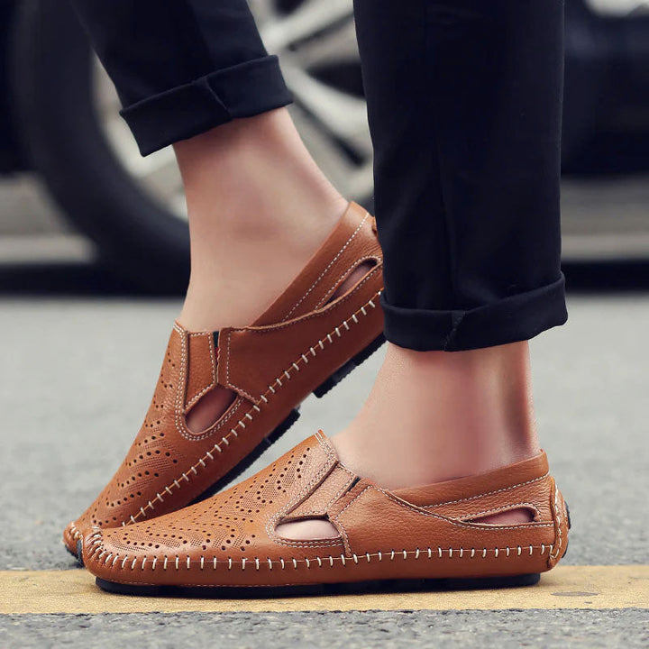 Edward | Men's Perforated Slip-On Shoes-MODAUTLET