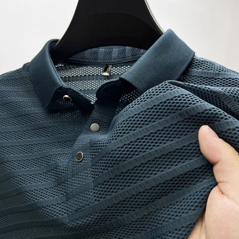 Edward | Men's Striped Pattern Polo Shirt-MODAUTLET