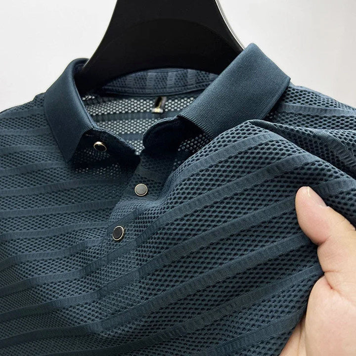 Edward | Men's Striped Pattern Polo Shirt-MODAUTLET