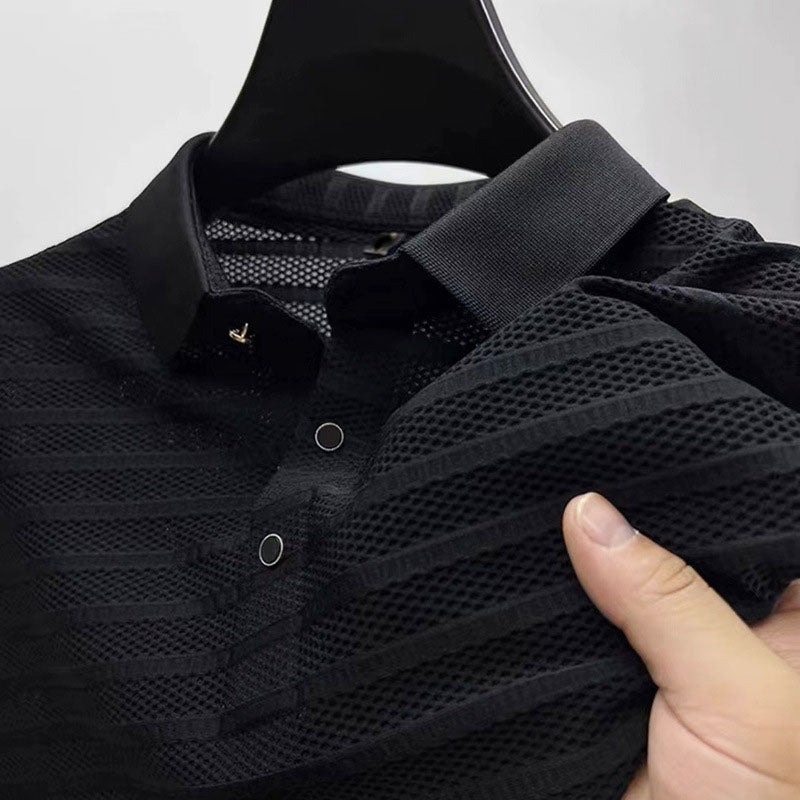 Edward | Men's Striped Pattern Polo Shirt-MODAUTLET