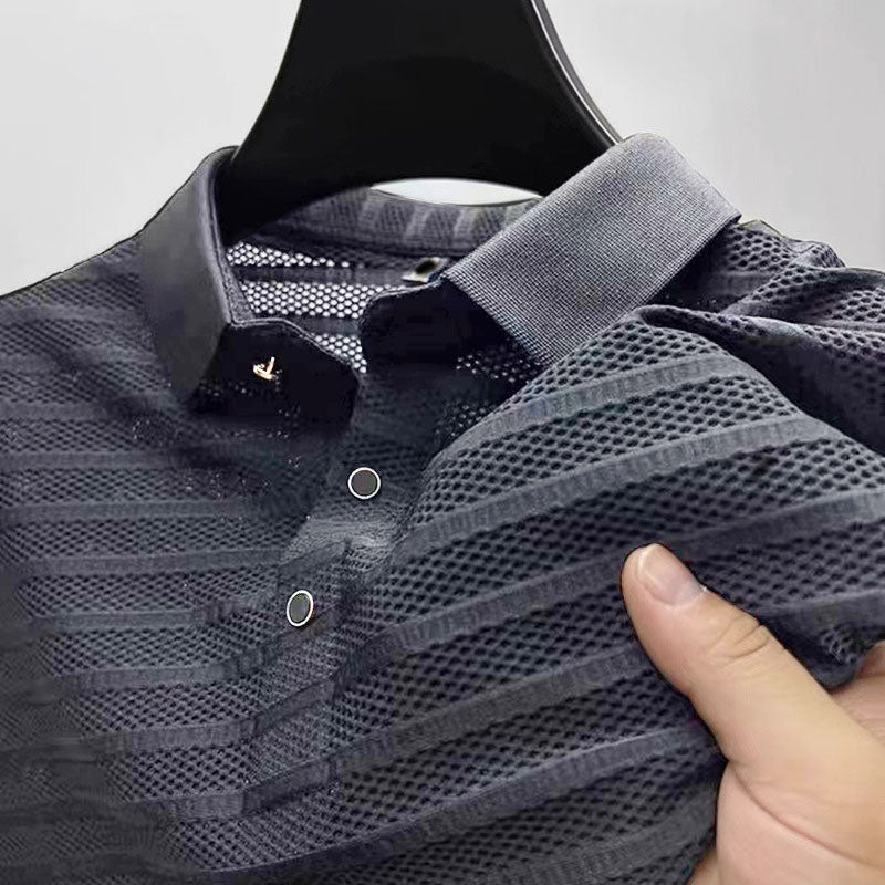 Edward | Men's Striped Pattern Polo Shirt-MODAUTLET