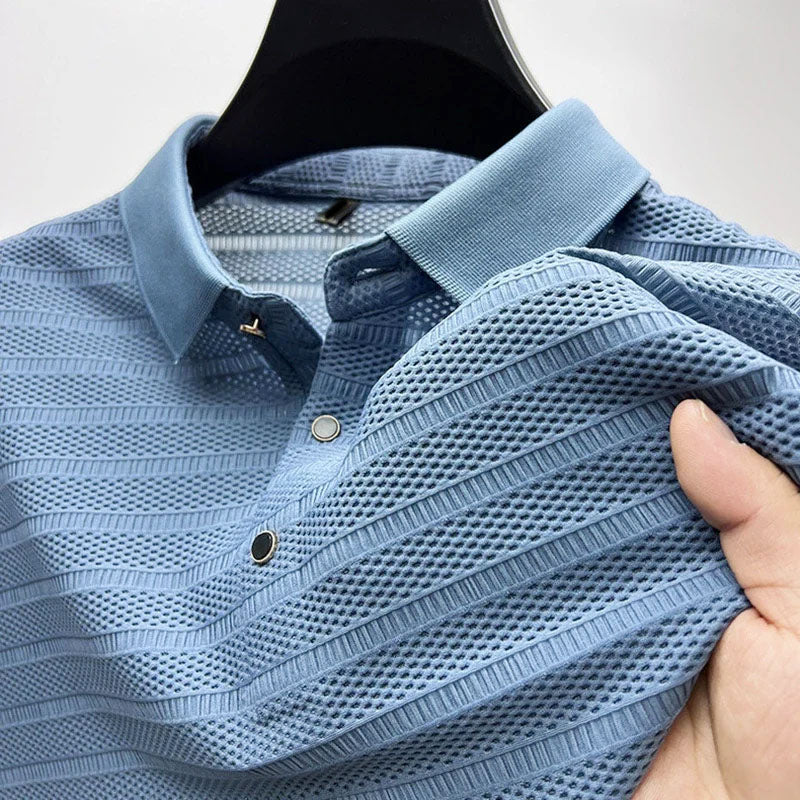 Edward | Men's Striped Pattern Polo Shirt-MODAUTLET