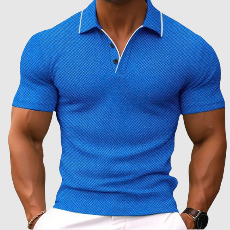 Edward | Men's Textured Knit Polo Shirt-MODAUTLET