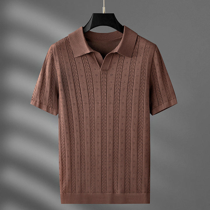 Edward | Herren Polohemd mit Zopfmuster