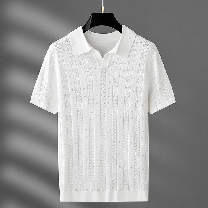 Edward | Herren Polohemd mit Zopfmuster