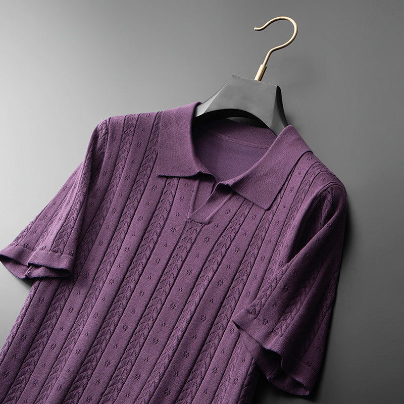 Edward | Herren Polohemd mit Zopfmuster