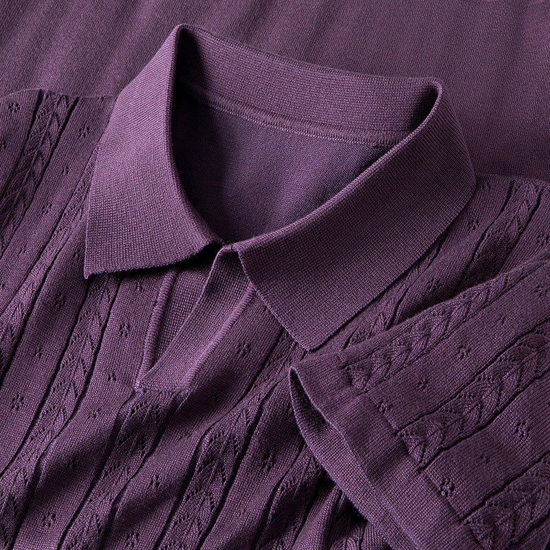 Edward | Herren Polohemd mit Zopfmuster