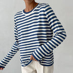 Women's Striped Long Sleeve Top Blue
