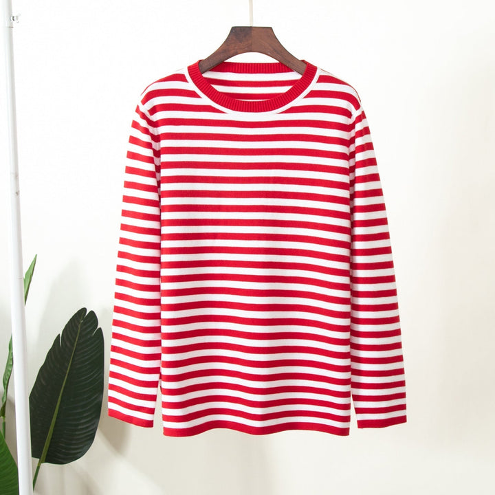 Women's Striped Long Sleeve Top-MODAUTLET