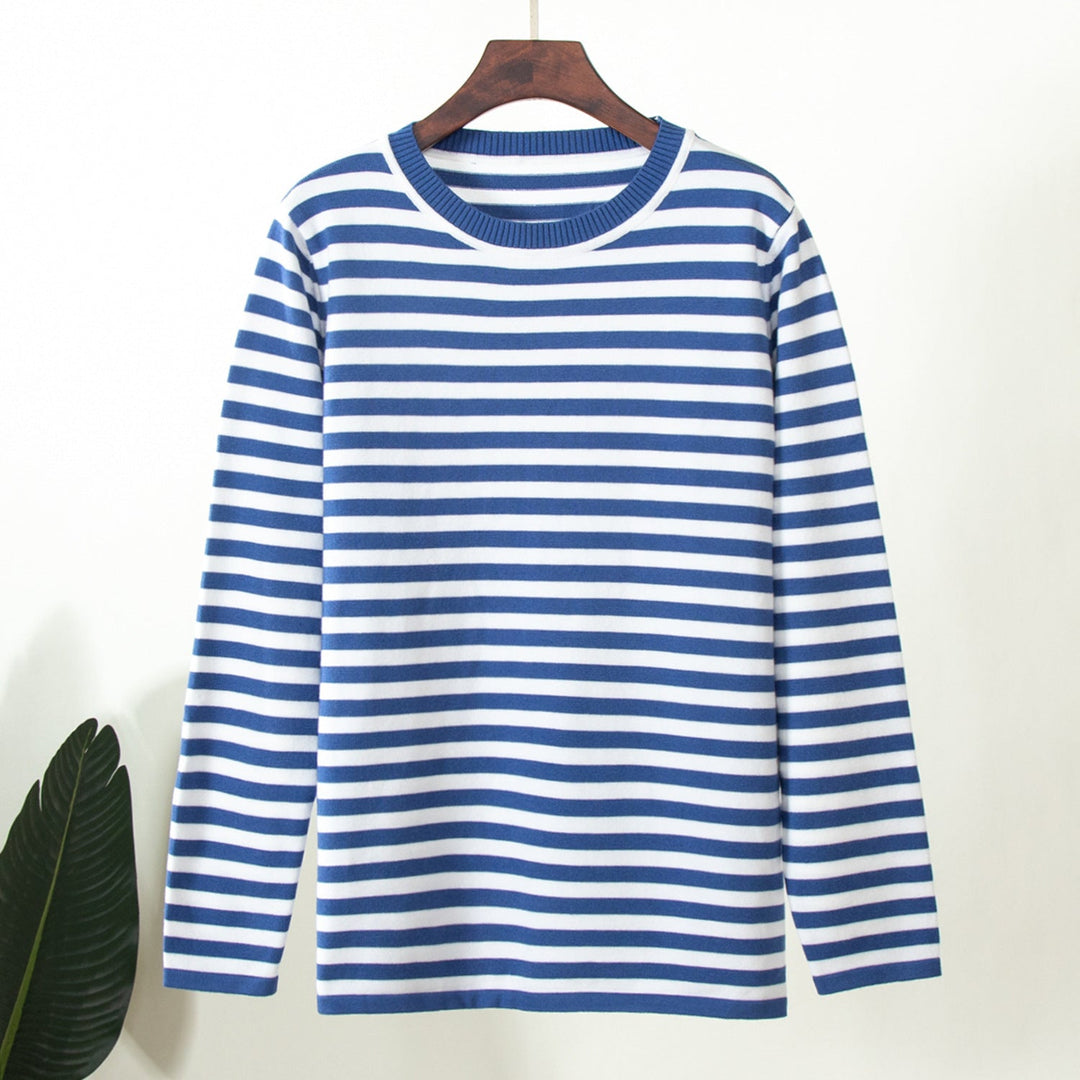 Women's Striped Long Sleeve Top-MODAUTLET