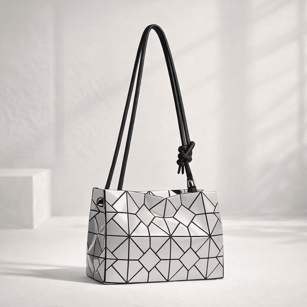 Elegant Black Shoulder Bag Silver