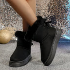 Women's Cozy & Stylish Bow Snow Boots – Elegant Winter Footwear