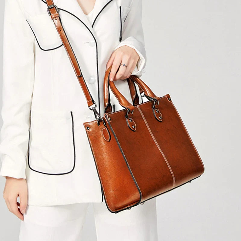 Elegant Genuine Leather Women's Tote Bag-MODAUTLET