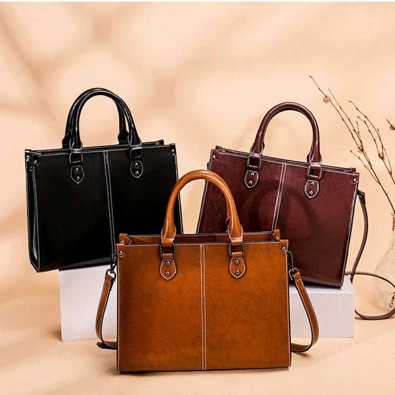 Elegant Genuine Leather Women's Tote Bag-MODAUTLET