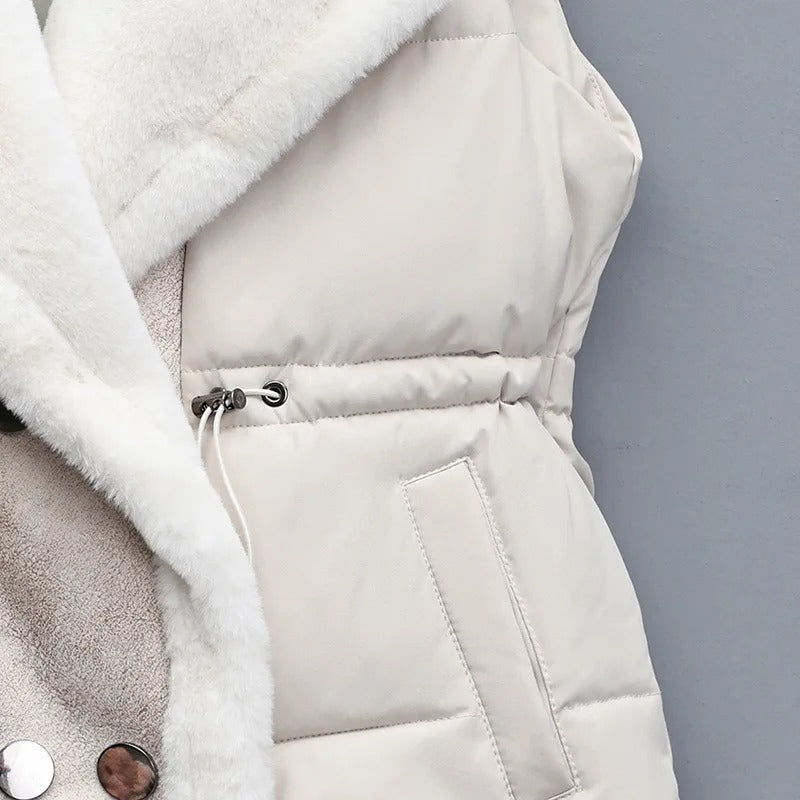Elegant Layering Vest – Faux-Fur Collar Puffer