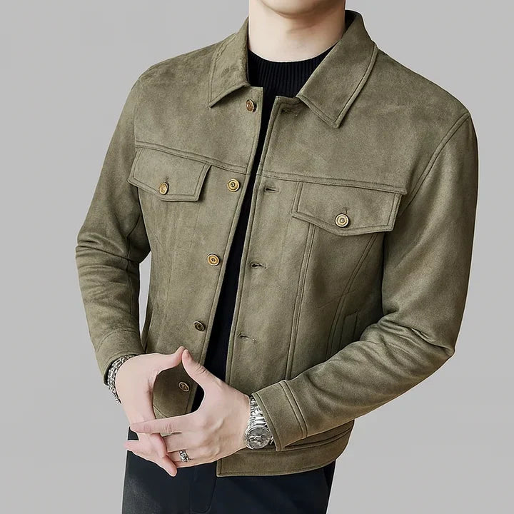 Elegant Long Sleeve Suede Jacket