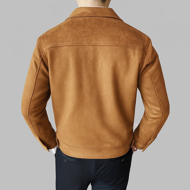 Elegant Long Sleeve Suede Jacket