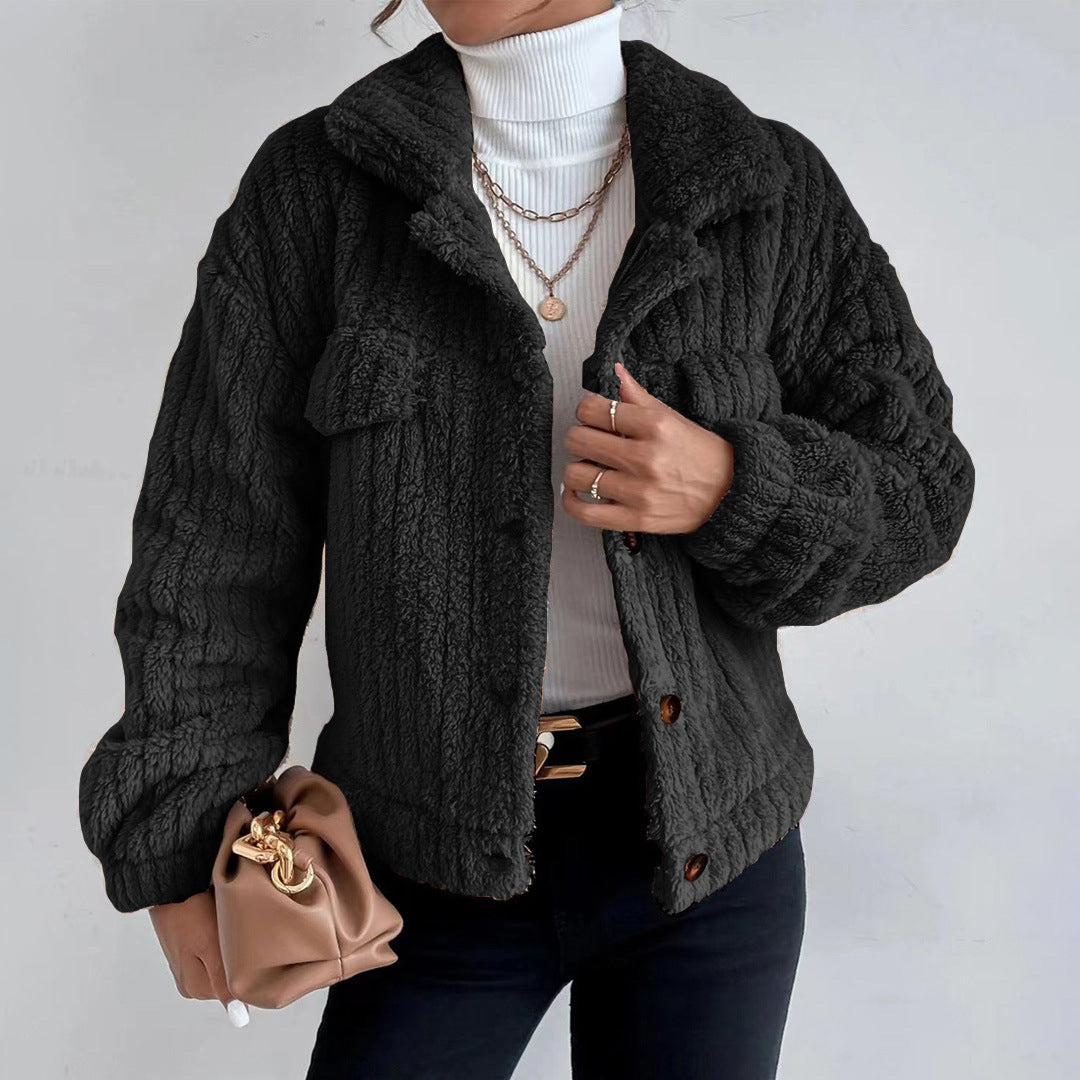 Elegant Oversized Jacket for Women With Warmth and Style Black