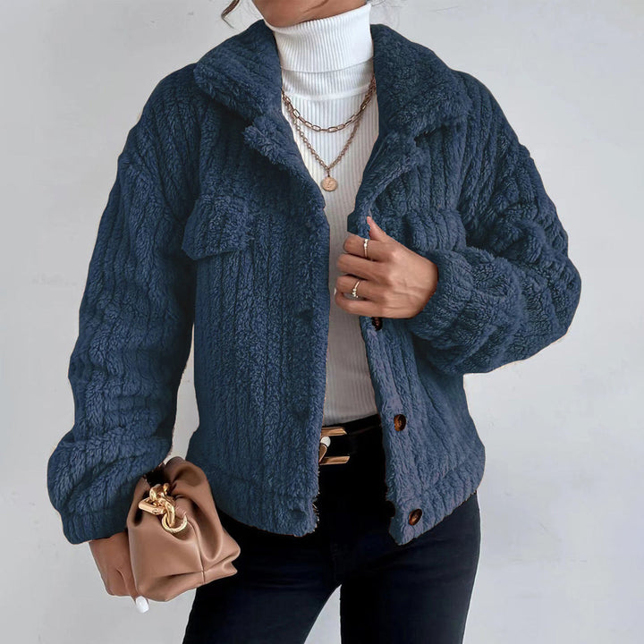 Elegant Oversized Jacket for Women With Warmth and Style Dark Blue