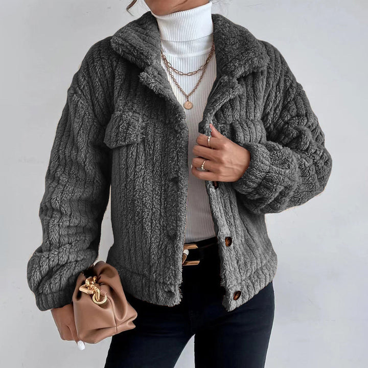 Elegant Oversized Jacket for Women With Warmth and Style Dark Gray
