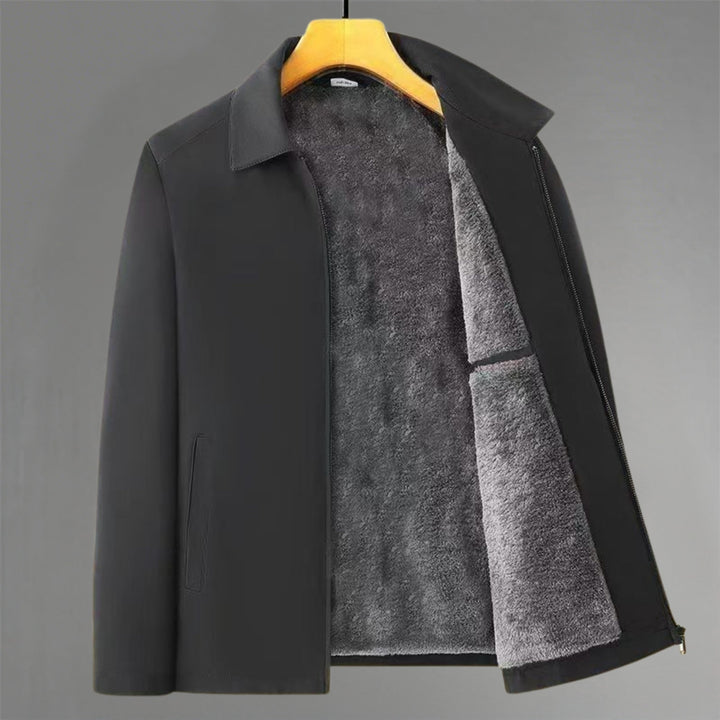 Elegant Windproof and Waterproof Jacket Black Lapel Collar