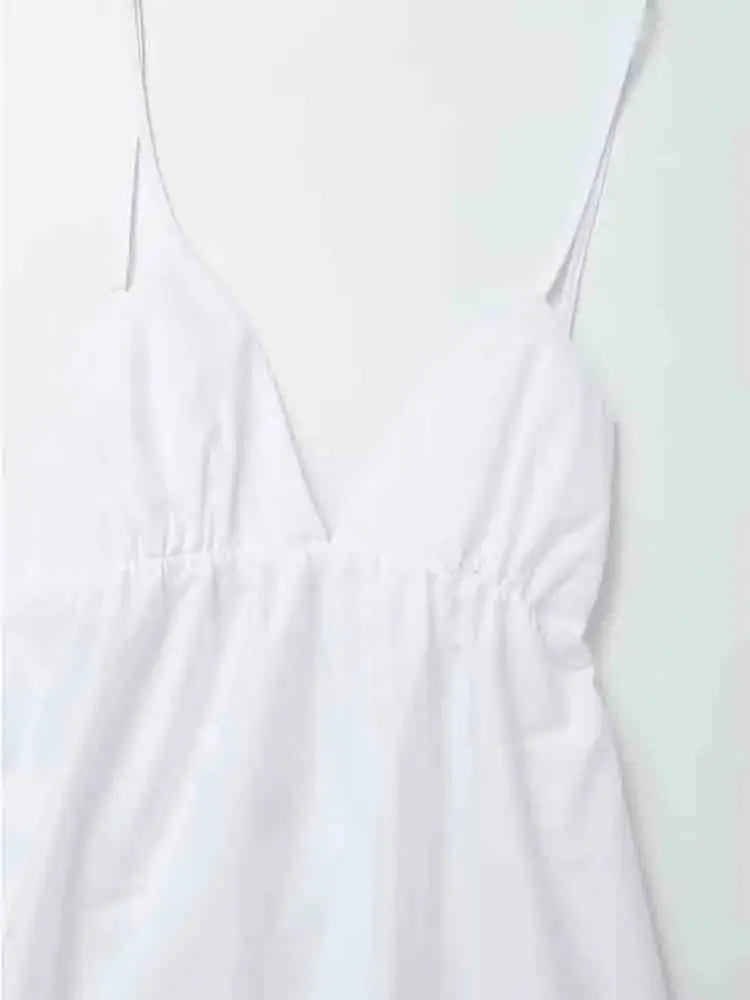 Women's Elegant White Midi Dress – Ideal for Weddings & Summer Events-MODAUTLET