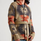 Jacquard Wool Cardigan for Men